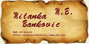 Milanka Banković vizit kartica